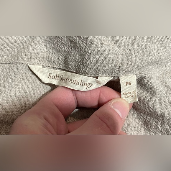 Soft Surroundings Benedetta Gauze Topper Cardigan  Tan Size PS Button Cotton - Picture 6 of 10